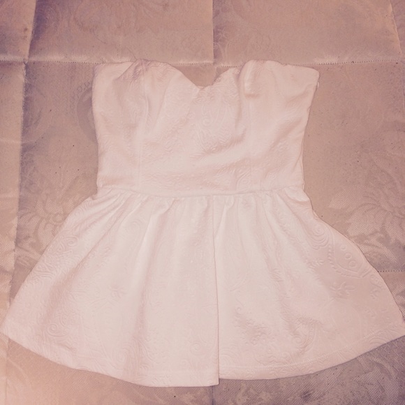 Strapless white top