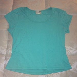 LA hearts turquoise crop top