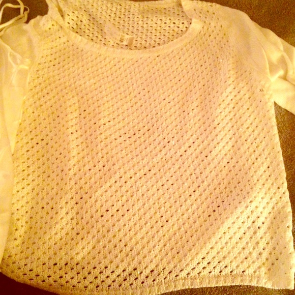 Adorable white sweater with tang top