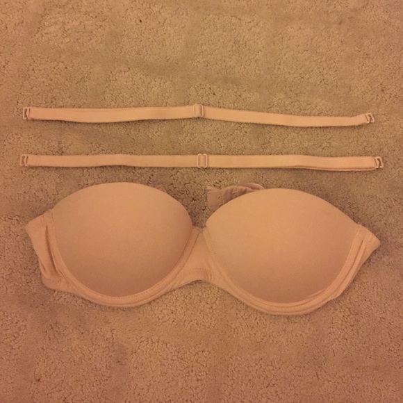 PINK nude strapless push-up bra
