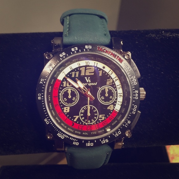 NEW - Geneva Adventure Teal Faux Leather Watch - Picture 1 of 2