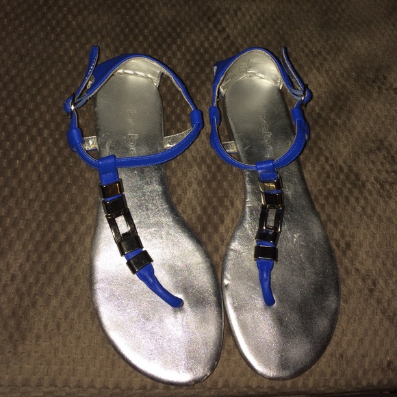 Silver and Blue Bebe Sandals