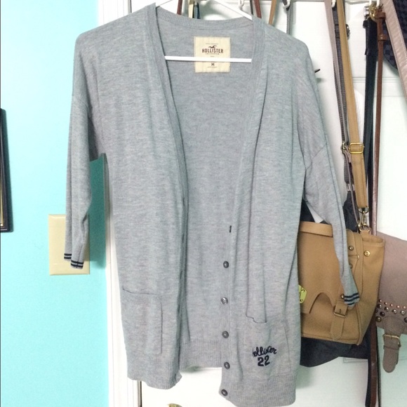 1/2 sleeve gray cardigan