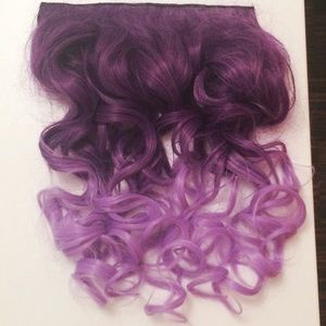 Purple lavender ombré hair extensions clip in