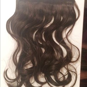 Dark brown brunette curly hair extensions clip in