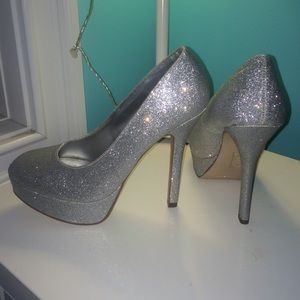 Sparkly Silver High Heels