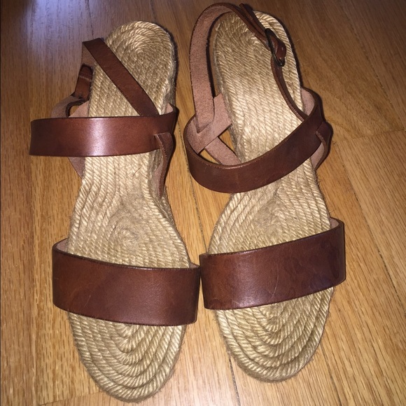 Christian Louboutin Red Bottom rope wedge sandal.