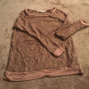 Taupe color lace shirt