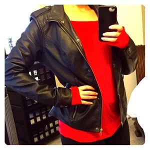 Black leather jacket