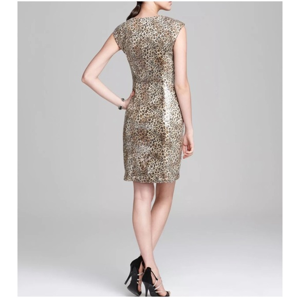 SUE WONG LEOPARD PRINT COCKTAIL DRESS - Picture 2 of 5