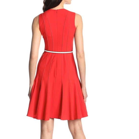 Calvin K Petites Sleeveless Belted Sheath Dress - Picture 2 of 3