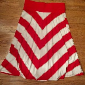 Red and White Striped Skirt