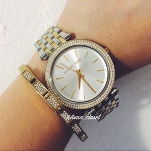 michael kors darci two tone watch