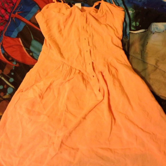 Pink divided half button dress
