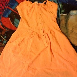 Pink divided half button dress