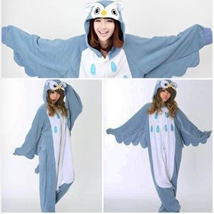 blue owl onesie costume pajamas