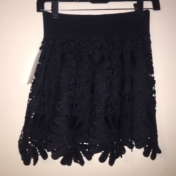 Black Lace Crochet Skirt - Picture 2 of 4