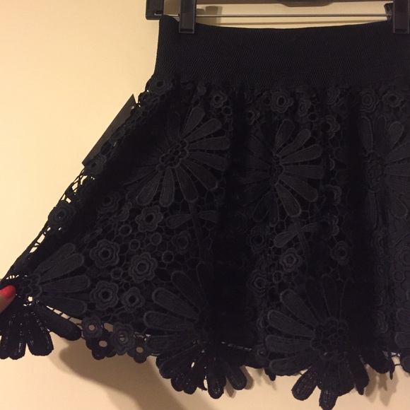 Black Lace Crochet Skirt - Picture 3 of 4