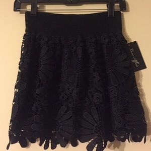 Black Lace Crochet Skirt