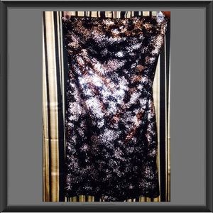 Black&Silver Sequent Strapless Dress