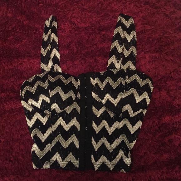 Black and Gold Corset Top