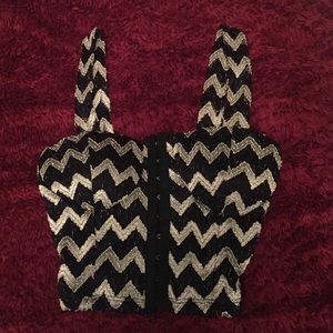 Black and Gold Corset Top