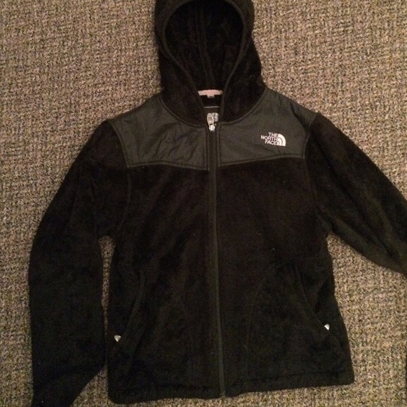 Fuzzy black north face jacket! Size small