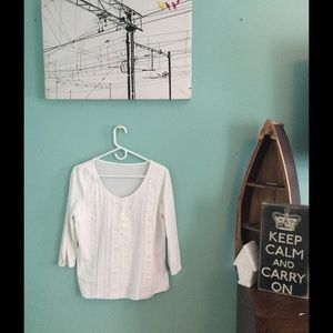 White J. Crew Half Sleeve Shirt