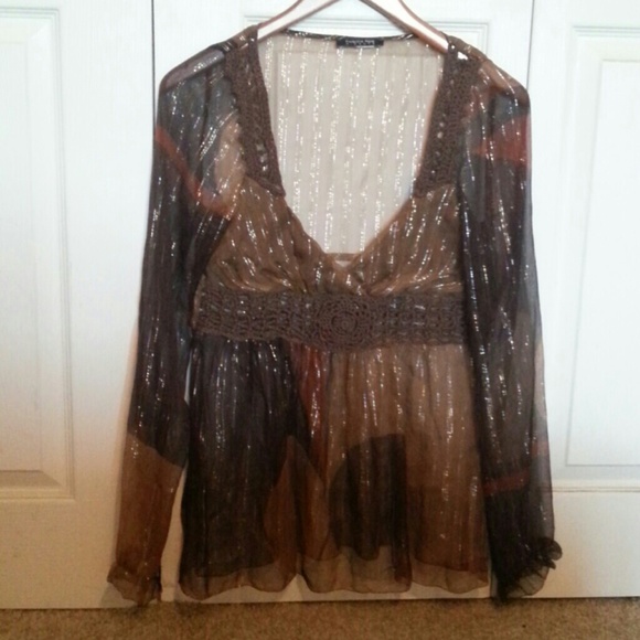 patirizia Pepe Firenze Sheer multi-color top (M)