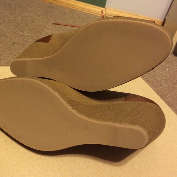 NIB vintage Madewell peep toe wedges retro shoes 7 - Picture 3 of 4