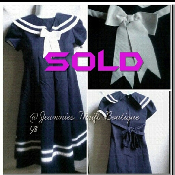 Sailor girl navy blue dress