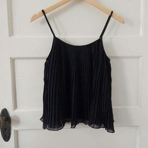 New Forever21 Black Pleated Tank Top