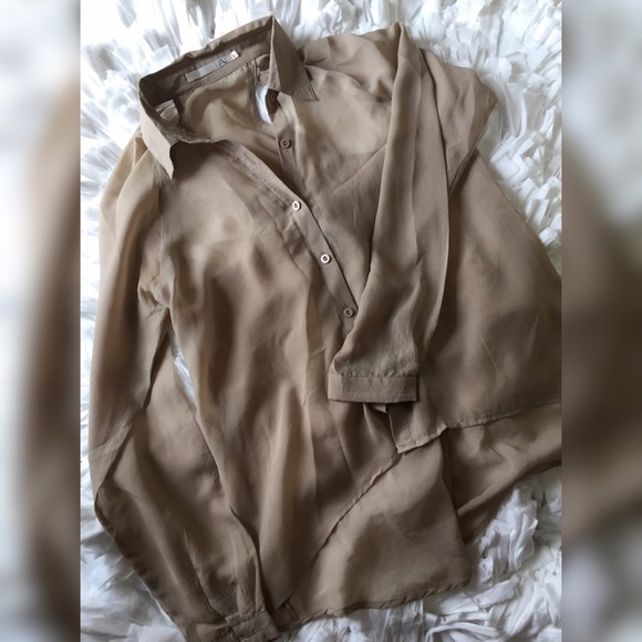 Chiffon Cut Out Back Blouse