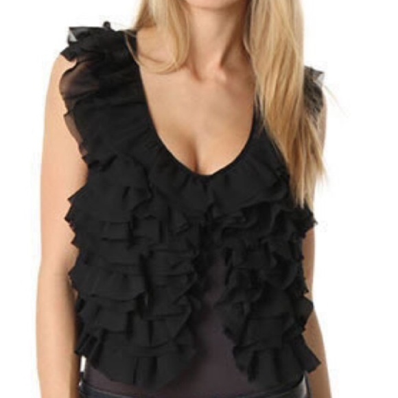 Romeo & Juliet Couture Tops - NWOT Romeo & Juliet Couture M Olive ruffle vest