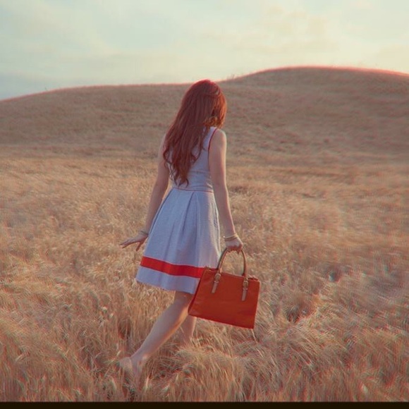 Jessica Simpson pinstripe blue & white dress