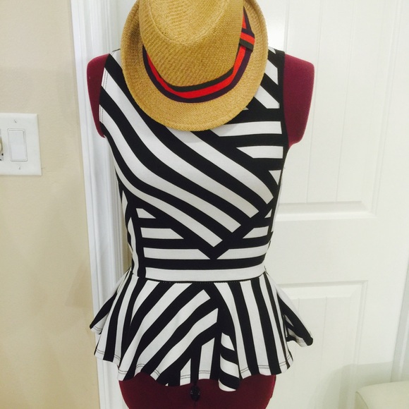 Black & white peplum shirt