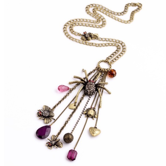 Gem's & Spider's Necklace