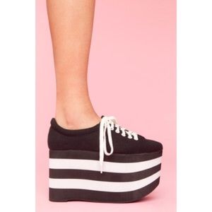 Jeffery Campbell Sporty striped platforms