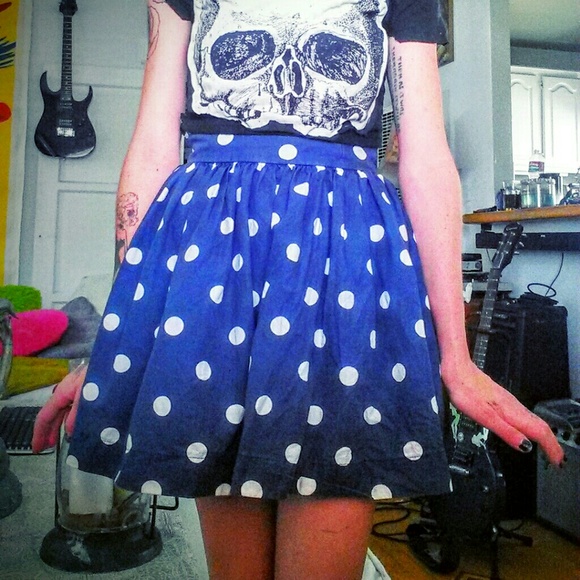 Custom polka-punk skull dress