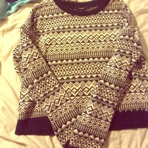 Cropped tribal sweater