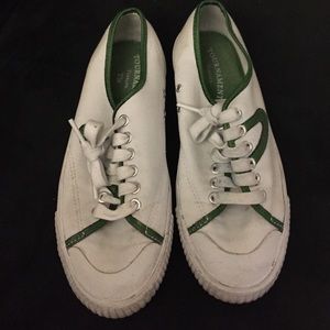 Tretorn woman sneakers green and white (used)