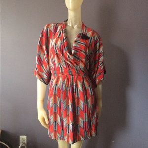 Mara Hoffman silk kimono printed dress with tassel