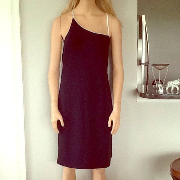 City DKNY Navy Dress With Unique White Strap
