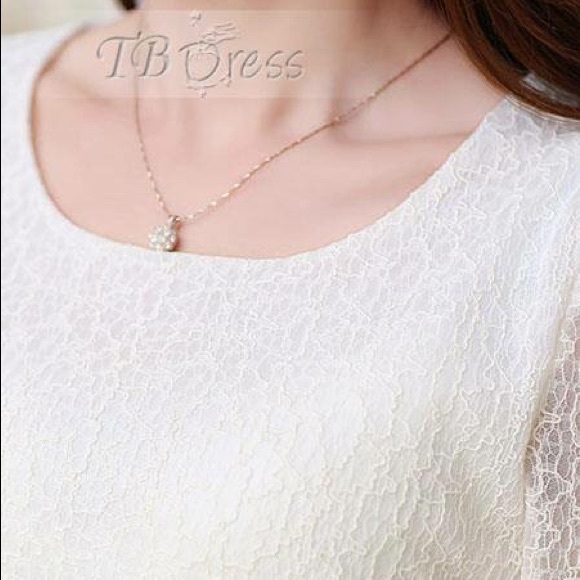 Solid Color 3/4 Sleeve Stripe Day Dress - Picture 4 of 4