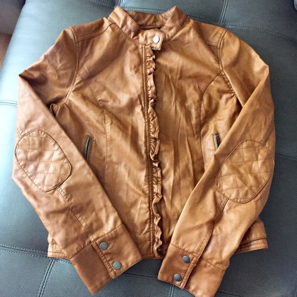 Ruffled leather jacket
