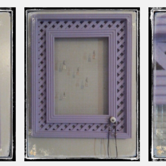 Upcycled Jewelry Organizer lattice frame 17"X21"