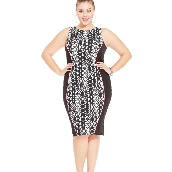 Trixxi Dresses & Skirts - Plus size printed bodycon midi dress