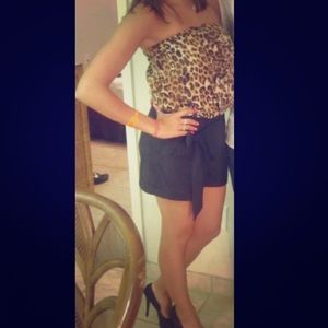 Leopard print romper from express