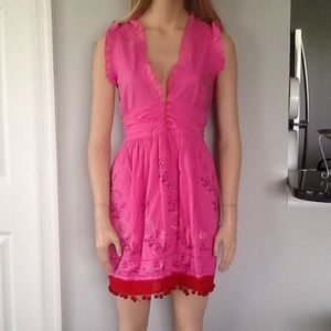 So So Cute Unique Pink Cotton Dress