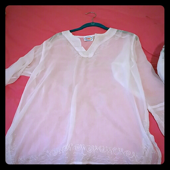White Sheer Sand N Sun swimsuit pullover